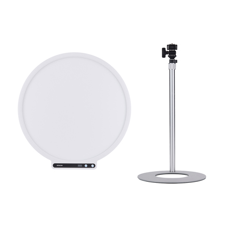 amaran Verge Max 22" 60W Bi-Color Circular LED Light Panel, White, with Base Stand