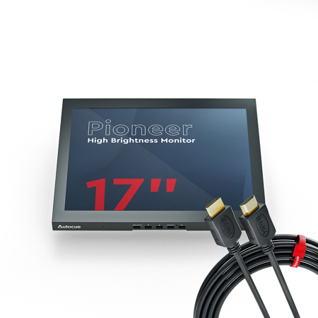 Autocue 17" Pioneer High Brightness Monitor, HD-SDI/CVBS/VGA/HDMI