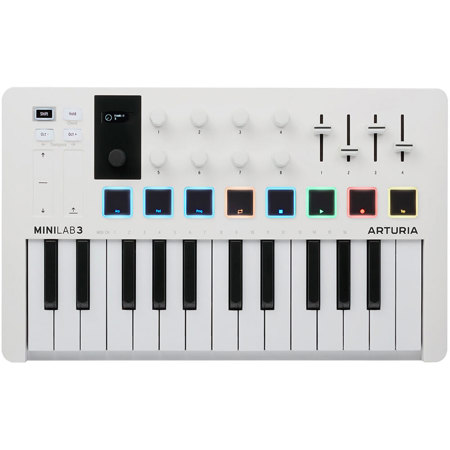 Arturia MiniLab 3 25-Key MIDI Keyboard Controller, White