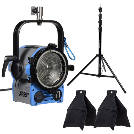 ARRI T1 Location 1000W Fresnel Spotlight, Bundle with Stand and Sandbag Weights