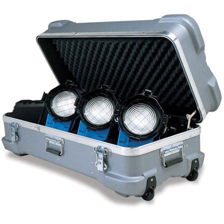 Arri 3,000 Watt Tungsten Fresnel Lighting Kit with 3 Junior Fresnels, Bulbs and Accessories, 3,000 Watts, 120 Volts AC.