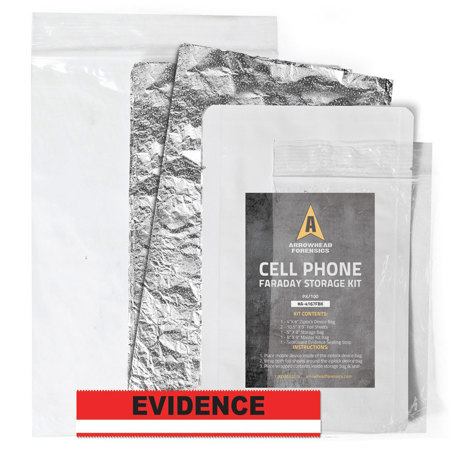 Arrowhead Forensics Cell Phone Faraday Storage Kit, 4x6", 10-Pack