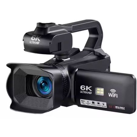 Aries CineView 6K Ultra HD Camcorder - 3" Flip Screen, WiFi, 18X Zoom