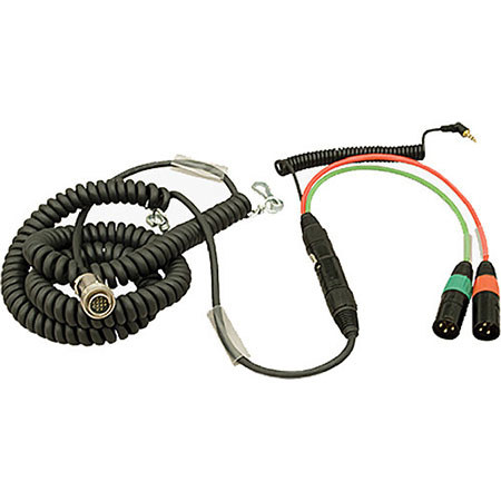 Ambient Recording 4.5-16.4' Tajimi 12-pin Male to 7-pin XLR Male Coiled Breakaway Cable with HBY7-35W Y-Cable