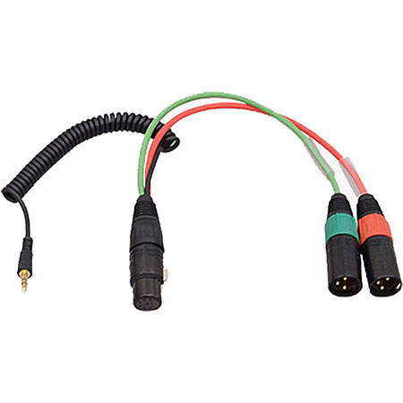 Ambient Recording Breakout Cable 7-pin XLR Female to Dual 3-pin XLR Male, 3.5mm TRS Straight Plug