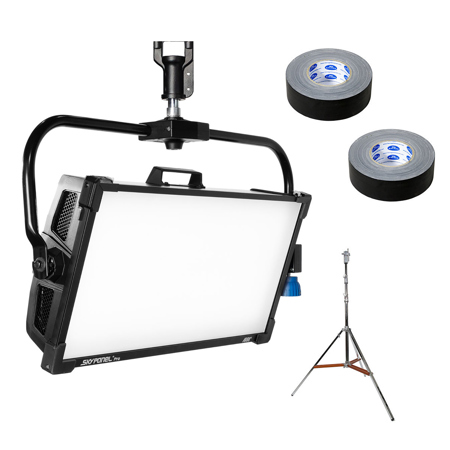 ARRI SkyPanel S60 Pro 500W RGBW LED Soft Light Panel without Cable & Mount, Black, Bundle with 11.3' Double Riser Stand and Gaffer Tape