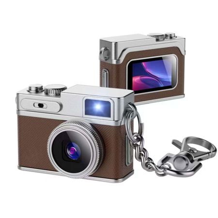 Aries Necklace Pendant Retro Digital Camera - Brown