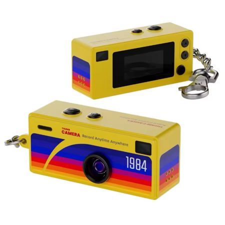 Aries CharmSnap Mini Keychain Digital Camera - Yellow