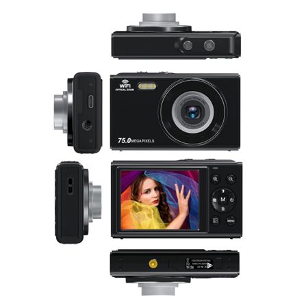Aries OptixPro 75 WiFi Digital Camera - 3X Optical Zoom, IPS