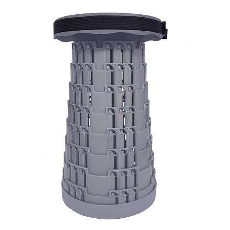 Aries Portable Telescoping Stool/Chair, Solid Gray