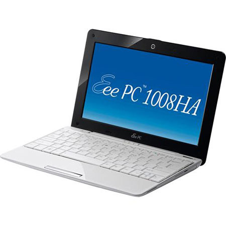 ASUS Eee PC 1008HA Netbook w/160GB HDD, Pearl White