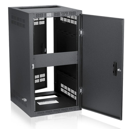 Atlas Sound 221-30 Stand-Alone Floor Cabinet, Adjustable Rails, 30" Depth, 21RU