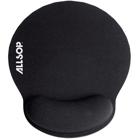 Allsop Memory Foam Mouse Pad with Wrist Rest, Black