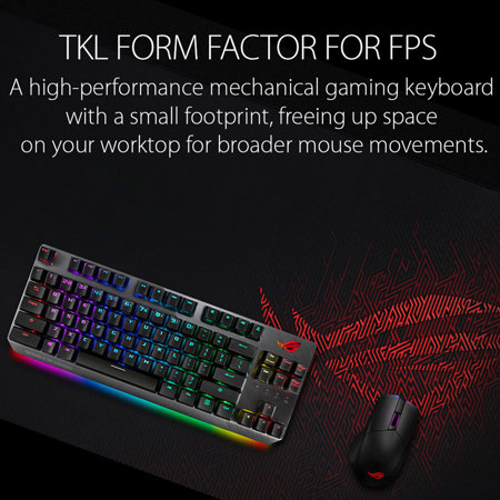 ASUS ROG Strix Scope TKL Wired Mechanical RGB Gaming Keyboard, Cherry MX Red