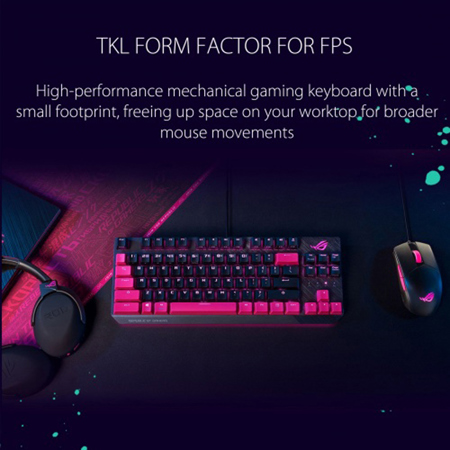 ASUS ROG Strix Scope TKL Electro Punk Wired RGB Gaming Keyboard, MX RGB Red