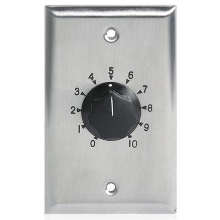 Atlas Sound AT35 35Watt Single Gang Stainless Steel 70.7V Commercial Attenuator