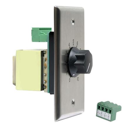 Atlas Sound AT35 35Watt Single Gang Stainless Steel 70.7V Commercial Attenuator
