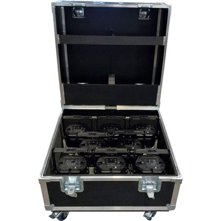 Astera AX9 PowerPAR 105W RGBMA LED Par Octo Light Set with Charging Plate and Road Case