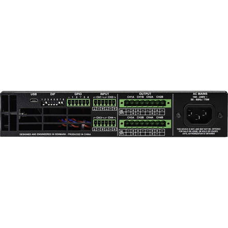 Ashly FA Series 4-Channel 1/2U Compact Power Amplifier, 4x 125W with 4/8 Ohms