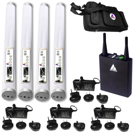Astera 4x Helios FP2 0.5m 8-Pixel Film Lighting Tube With MFG FP2-Quad Kit