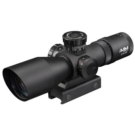 AIM Sports 3-9x40mm Titan Riflescope, Illum 3/4 Circle Dot Ret, Integrated Mount