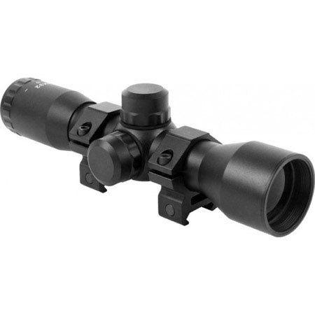 AIM Sports 4x32 Riflescope with Mil-Dot Reticle, Rings, 1" Center Tube