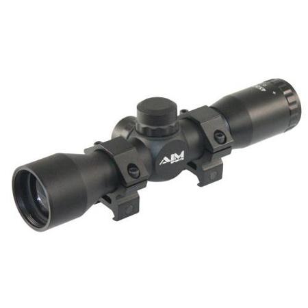 AIM Sports 4x32 Tactical Compact Riflescope, Rangefinder Reticle. 1" Tube