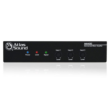 Atlas Sound MA40G 40-Watt, 3 Input Mixer Amplifier with Global Power Supply