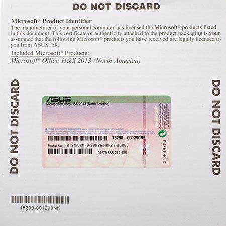 ASUS Microsoft Office Home & Student 2013 - License Card