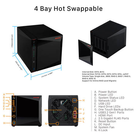 Asustor Nimbustor 4 AS5304T 4-Bay Diskless NAS