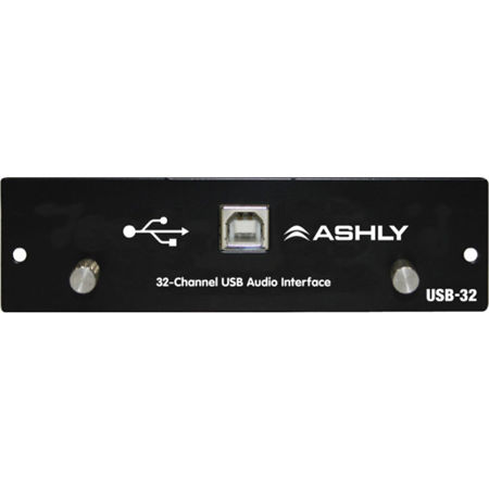 Ashly 32-Channel USB-Audio Input/Output Interface Module for Digital Mixers