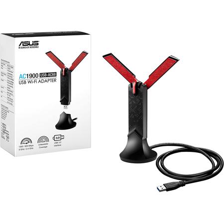 ASUS USB-AC68 AC1900 USB Dual-Band Wi-Fi Adapter for Desktop Computer / Notebook