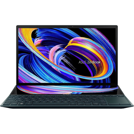 ASUS ZenBook Duo 14 UX482 14" Full HD Touchscreen Notebook Computer, Intel Core i7-1195G7 2.9GHz, 8GB RAM, 512GB SSD, Windows 11 Home, Celestial Blue