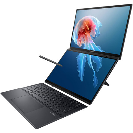 ASUS Zenbook Duo UX8406MA-DS76T 14" WUXGA 2-In-1 OLED Touchscreen Laptop, Intel Core Ultra 7 155H 1.4GHz, 16GB RAM, 1TB SSD, Windows 11 Home, Inkwell Gray