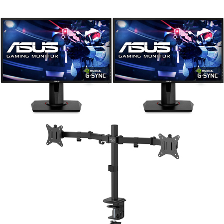 ASUS VG248QG 24" 16:9 FHD TN LCD Gaming Monitor, 2-Pack with Dual Monitor Stand