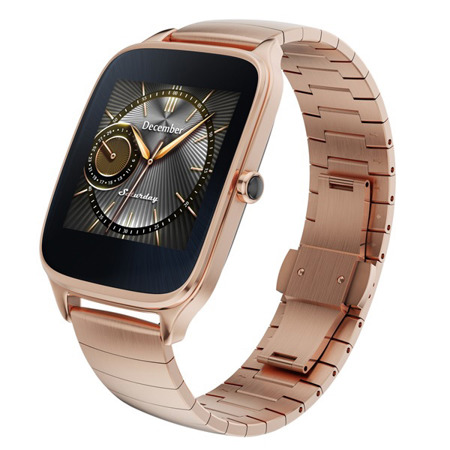 ASUS ZenWatch 2 Gold Case, Gold Metal Band, 1.63" AMOLED Display, Quick Charge