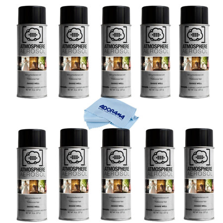 Atmosphere Aerosol 10x 8oz Haze/Fog Spray for Photographers and Filmmakers With Microfiber Cloth