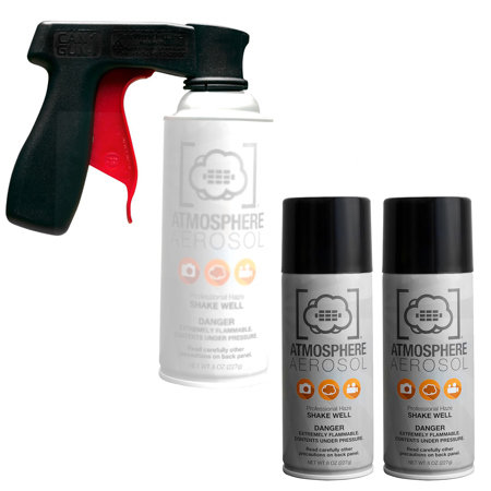 Atmosphere Aerosol 8oz Haze/Fog Spray for Photographers and Filmmakers, 2-Pack, Bundle with Can Gun