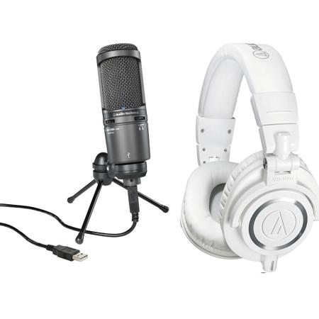 Audio-Technica AT2020USB+ Cardioid Condenser USB Microphone W/A/T ATH-M50x Hp