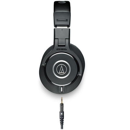 Audio-Technica ATH-M40x Professional Monitor Headphones, 98dB, 15-24kHz, with 9.8' Coiled and Straight Interchangeable Cables