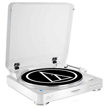 Audio-Technica AT-LP60WH-BT Belt-Drive Stereo Turntable with Bluetooth, White