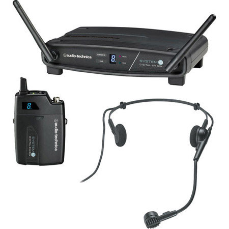 Audio-Technica ATW-1101/H Pro System 10 Digital Wireless Headworn Microphone System, Includes PRO 8HEcW Mic, 2.4GHz