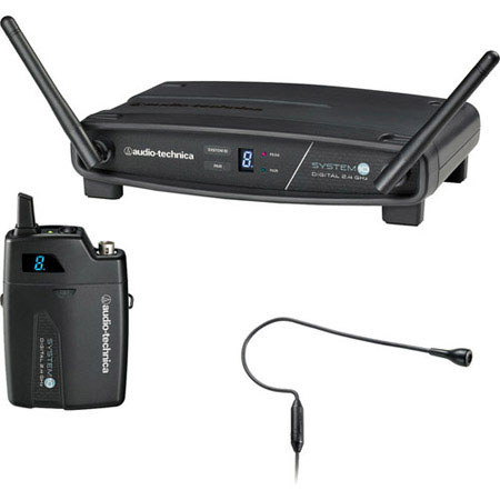 Audio-Technica ATW-1101/H92 Pro System 10 Digital Wireless Miniature Microphone System, Includes PRO-92CW Mic (Black), 2.4GHz