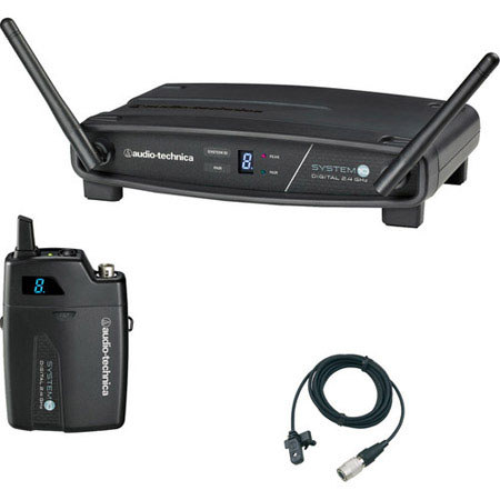 Audio-Technica ATW-1101/L System 10 Stack-mount Digital Wireless Lavalier Mic System, Includes MT830CW Mic, 2.4GHz