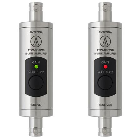 Audio-Technica Wideband UHF In-Line Antenna Booster, 470-990MHz, Pair