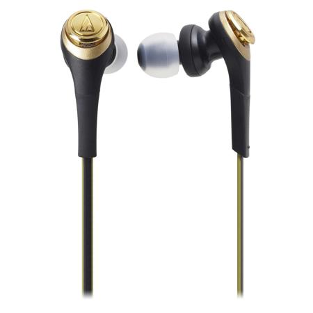 Audio-Technica ATH-CKS550BT Solid Bass Wireless In-Ear Headphones, Black/Gold