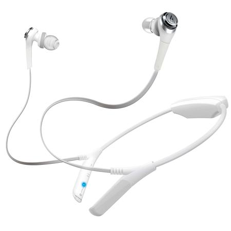 Audio-Technica ATH-CKS550BT Solid Bass Wireless In-Ear Headphones, White