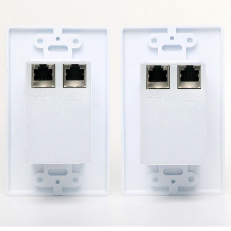 Atlona HDMI Long Distance Wall Plate Extenders Over Cat5/6, White