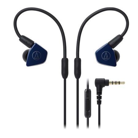 Audio-Technica ATH-LS50iS In-Ear Headphones with In-line Mic, Navy Blue