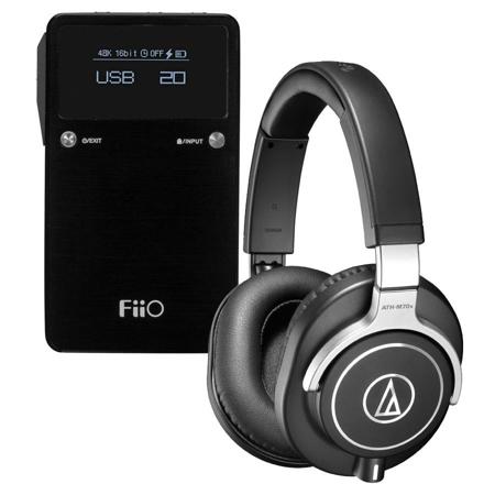Audio-Technica ATH-M70X Pro Monitor Headphones W/FiiO E17K Alpen 2 USB DAC Amplf